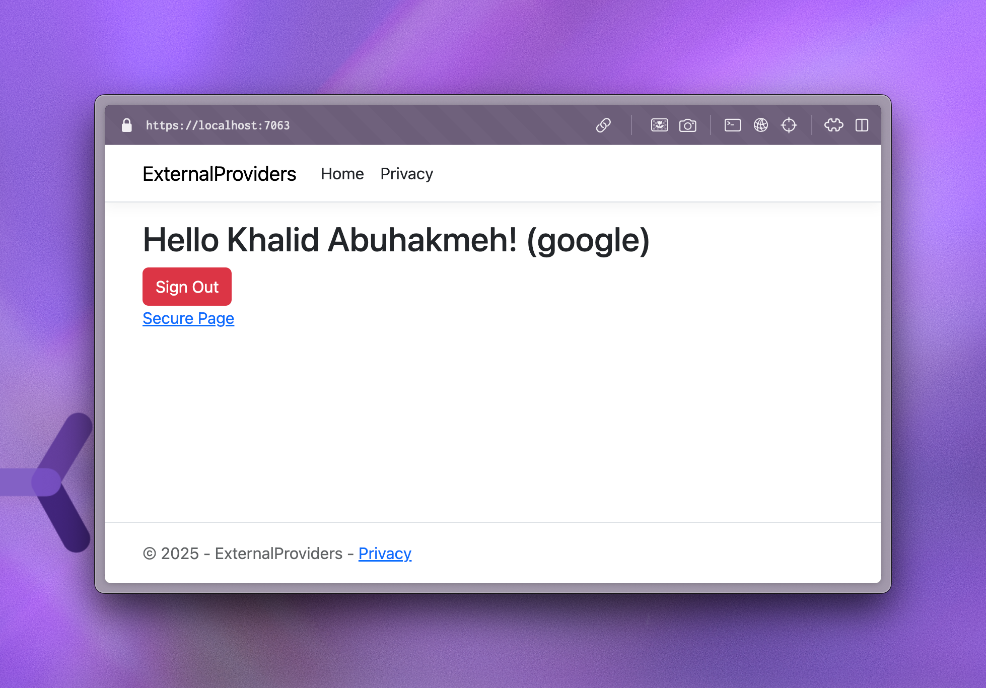 ASP.NET Core login using Google