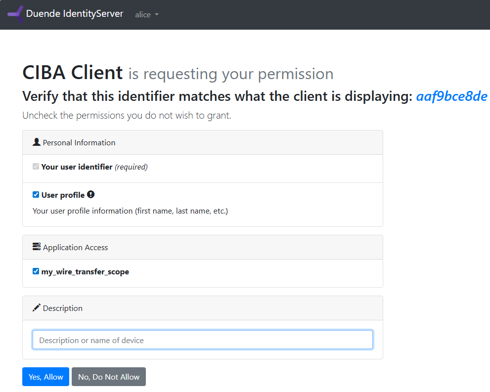 CIBA - Request Permission