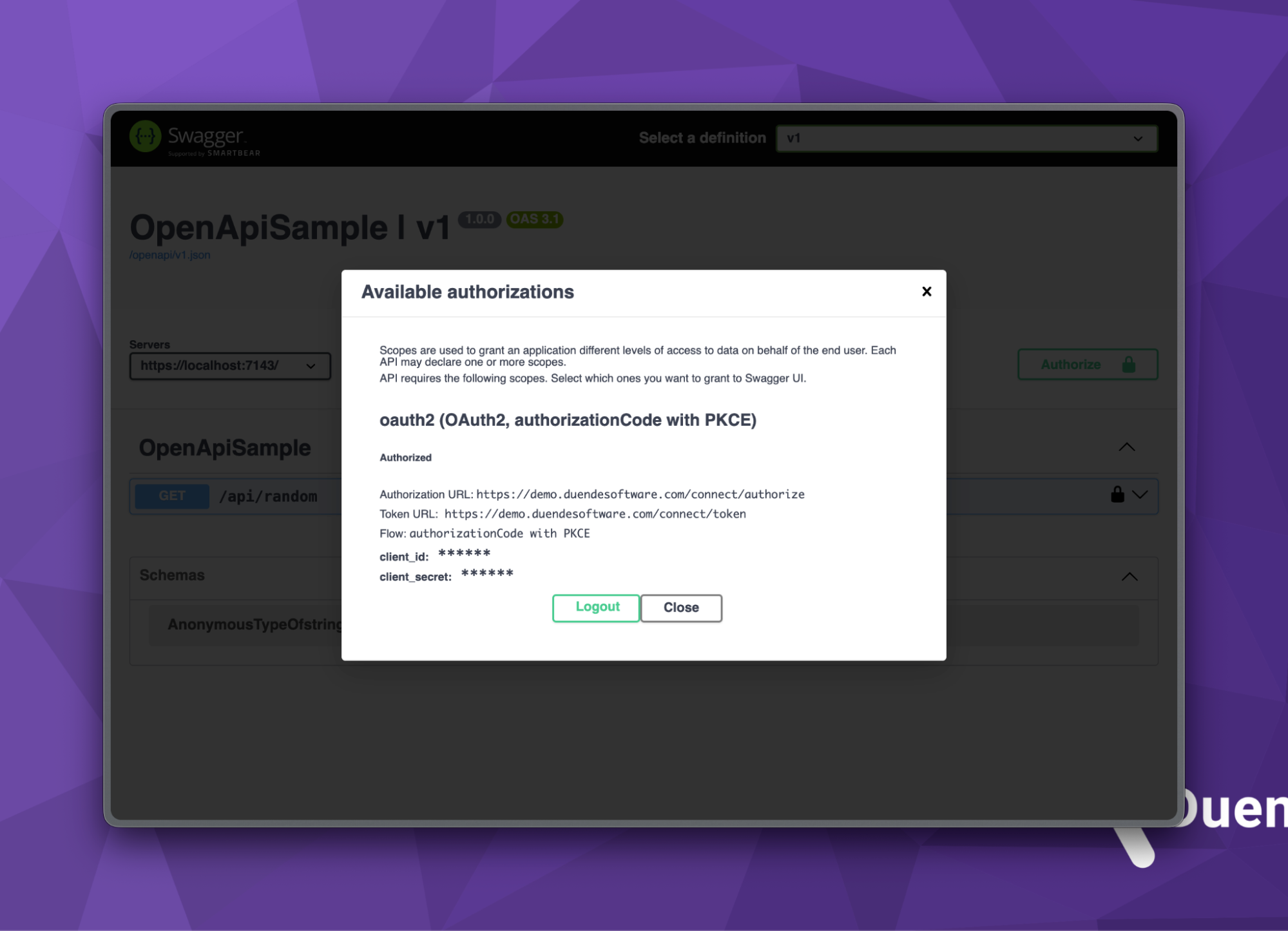 Authenticate IdentityServer.NET 10 and Swagger UI
