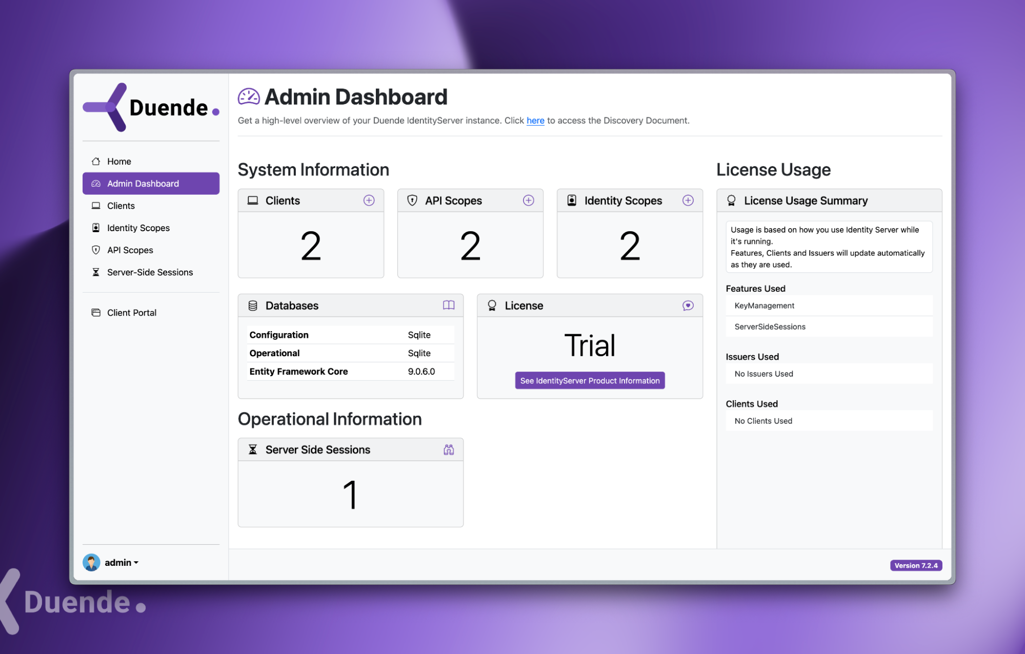 IdentityServer 7.3 Administration Dashboard UI