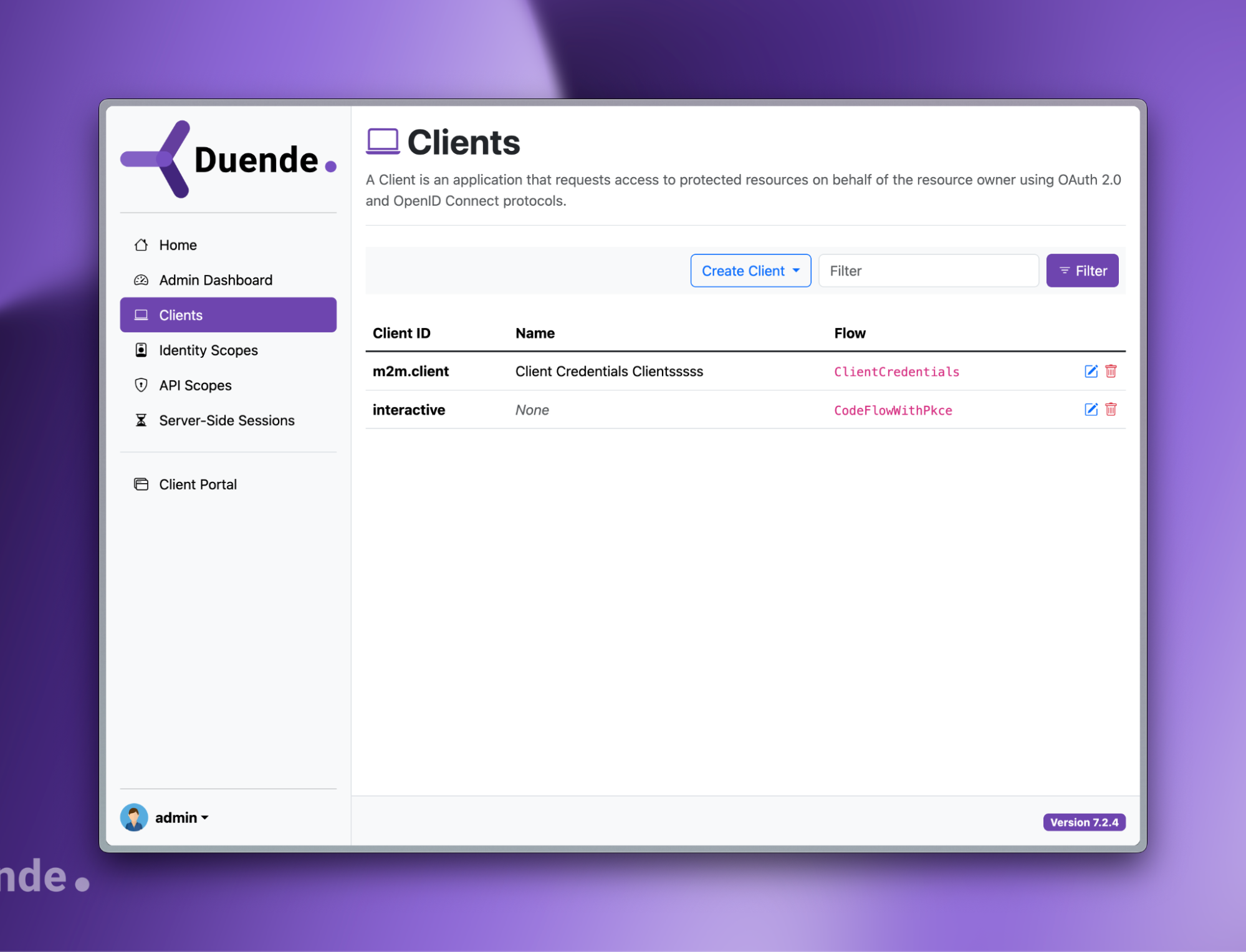 IdentityServer 7.3 Manage Clients