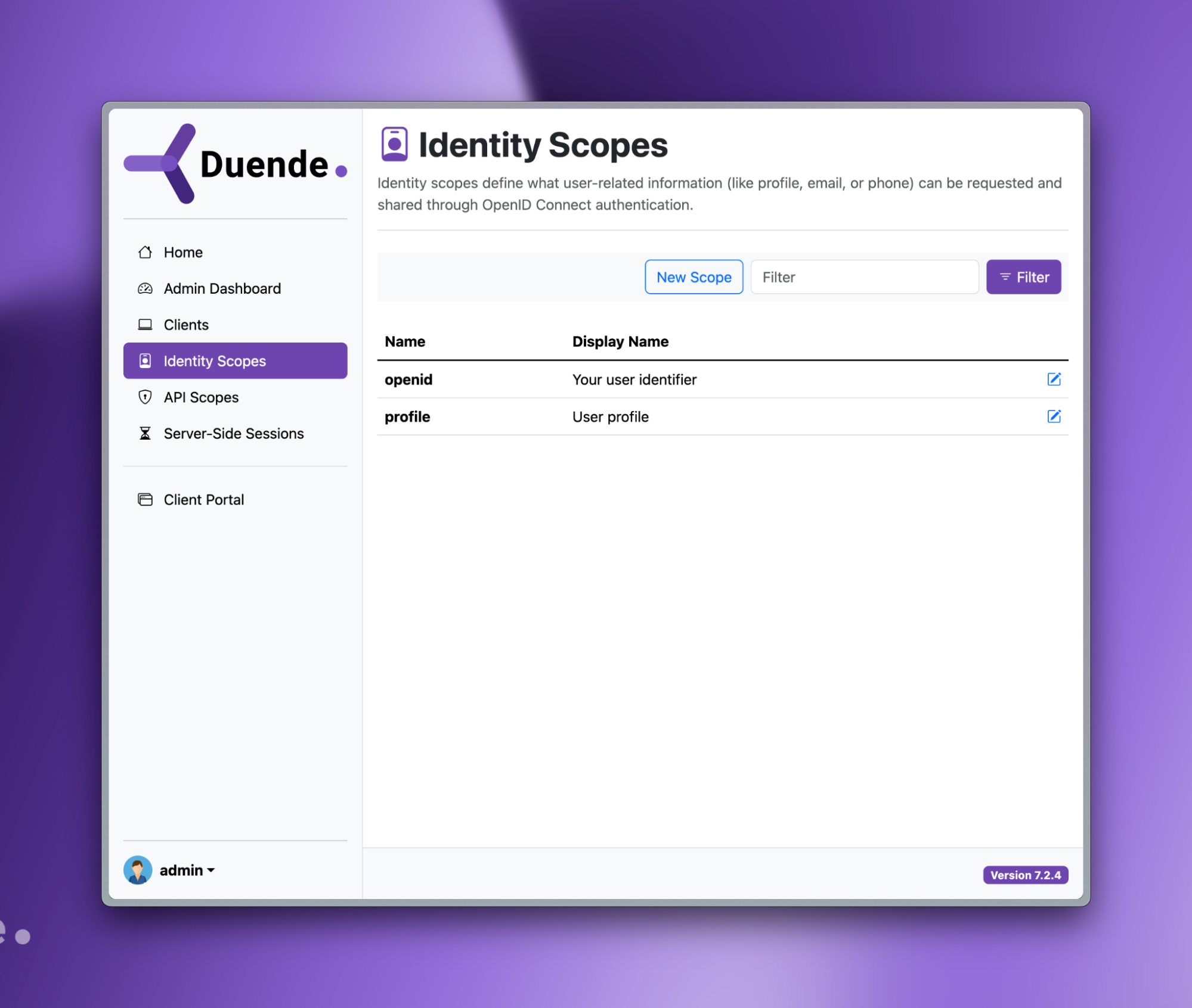 IdentityServer 7.3 Scope Management