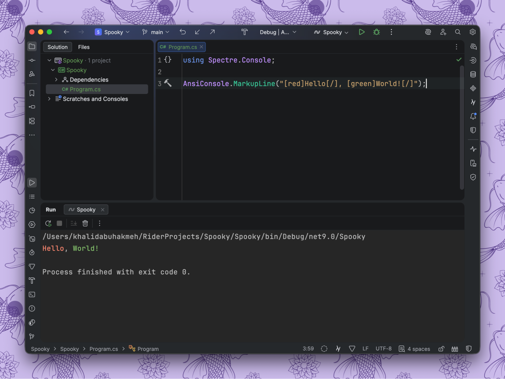 Spectre.Console "Hello World" example