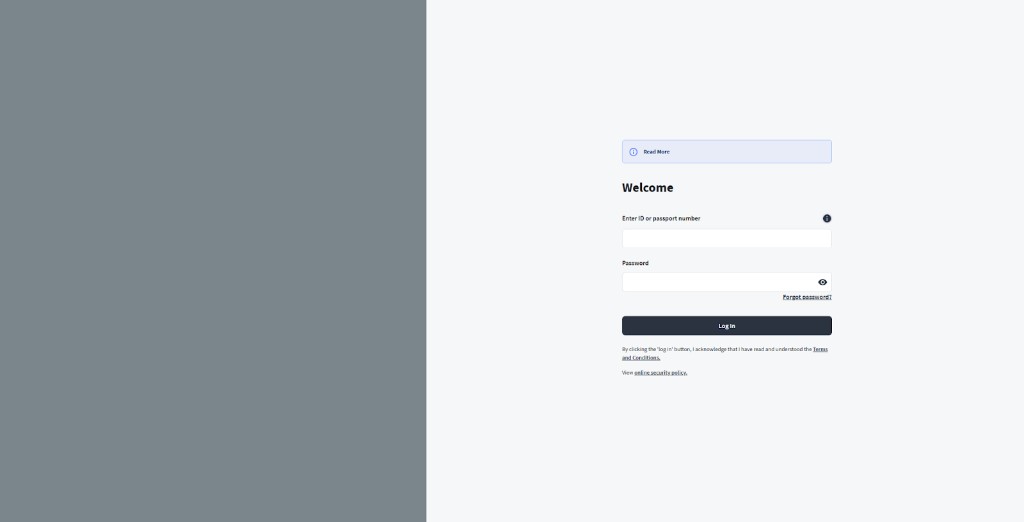 Login interface built by Synthesis using Duende IdentityServer