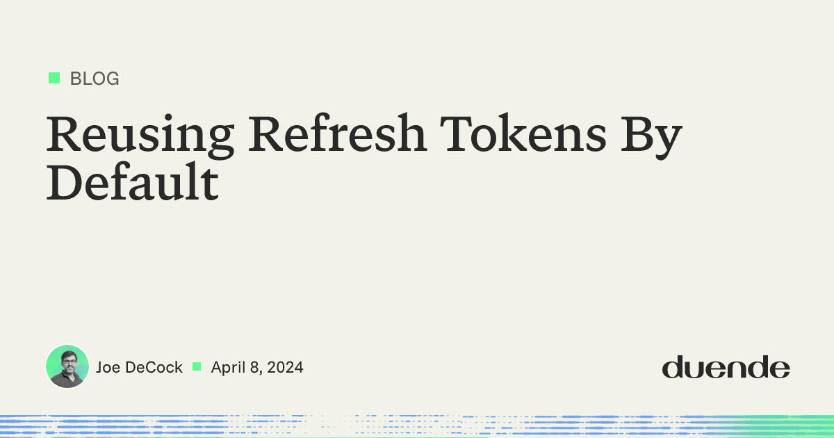 Reusing Refresh Tokens by Default in IdentityServer | Duende