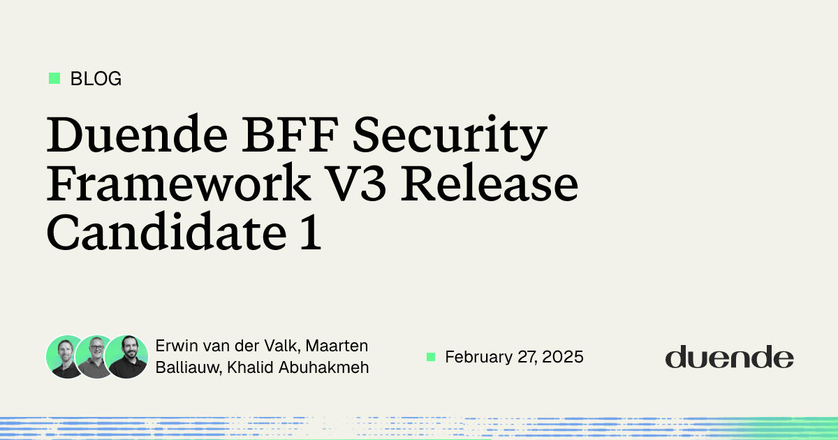 Duende BFF Security Framework V3 RC1 Released | Duende