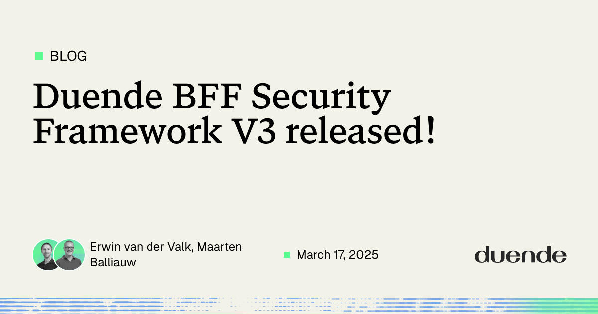 Duende BFF Security Framework V3 Released | Duende