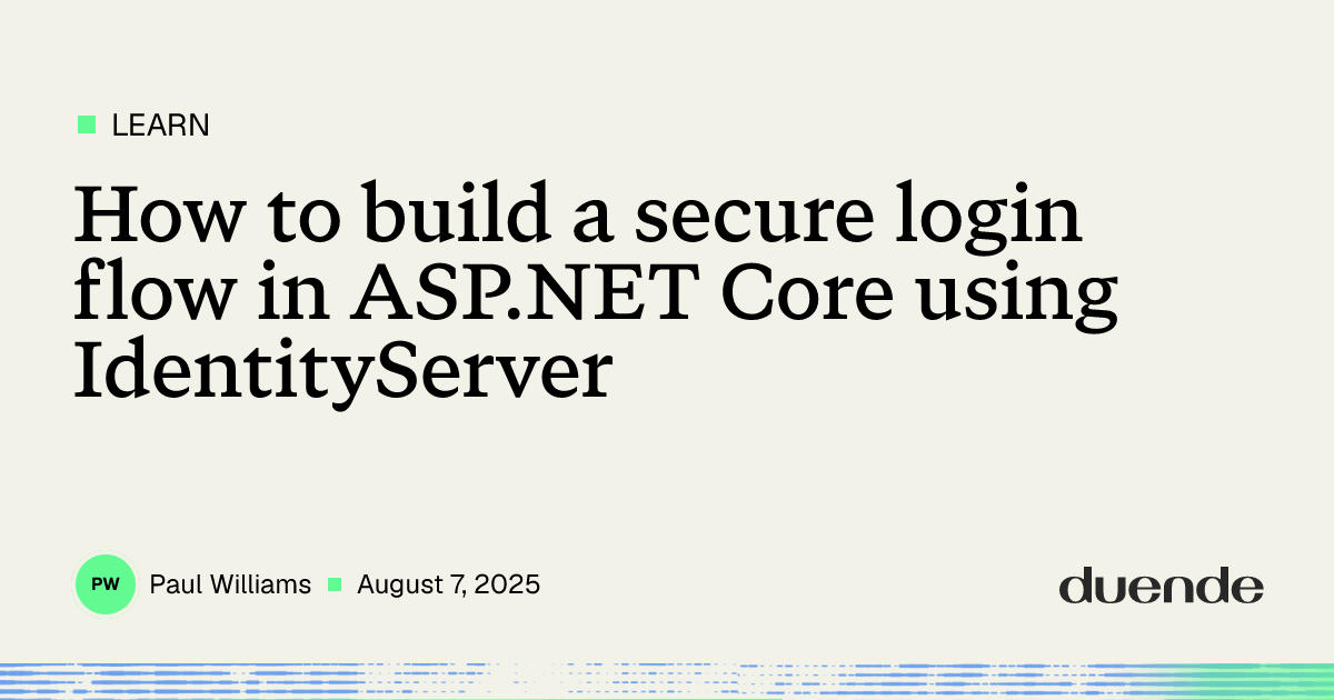 ASP.NET Core authentication with IdentityServer | Duende